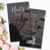 Carte De Visite Luxe Chic Nails Salon Manucure QR Code Beauté