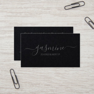 Carte De Visite Luxe Chic Premium Signature noire et grise