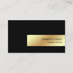 Carte De Visite Luxe chic professionnel d'or noir élégant modern
