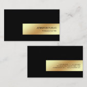 Carte De Visite Luxe chic professionnel d'or noir élégant moderne (Devant / Derrière)