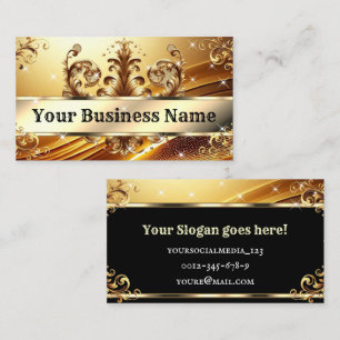 Carte De Visite Luxe Chic Royal Ornament Glam Or Golden Ombre