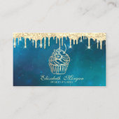 Carte De Visite Luxe Chic Sweets Cupcake Faux Gold Drivers Boulang (Devant)