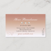 Carte De Visite Luxe Coral Blanc Ombre Sparkle Diamonds Monogramme (Dos)