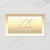 Carte De Visite Luxe Crème Beige Ombre Sparkle Diamonds Monogramme (Devant)