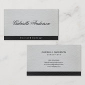 Carte De Visite Luxe Cuir blanc et noir (Devant / Derrière)