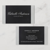 Carte De Visite Luxe Cuir blanc et noir (Devant / Derrière)