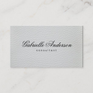 Carte De Visite Luxe Cuir Blanc Simple