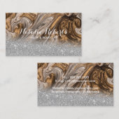 Carte De Visite Luxe Cuivre & Or Marbre Moderne Salon de Beauté (Devant / Derrière)