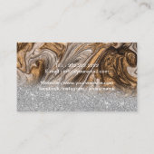Carte De Visite Luxe Cuivre & Or Marbre Moderne Salon de Beauté (Dos)