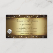 Carte De Visite Luxe Dark Gold Parties scintillant Stars ajouter L (Dos)
