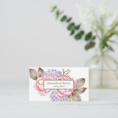 Carte De Visite Luxe de la feuille d'or moderne chic (Debout devant)