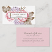 Carte De Visite Luxe de la feuille d'or moderne chic (Devant / Derrière)