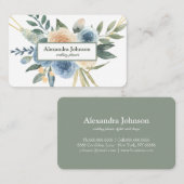 Carte De Visite Luxe de la feuille d'or moderne chic (Devant / Derrière)