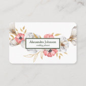 Carte De Visite Luxe de la feuille d'or moderne chic (Devant)