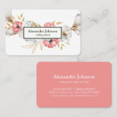 Carte De Visite Luxe de la feuille d'or moderne chic (Devant / Derrière)