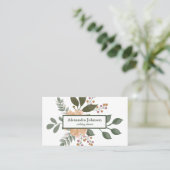 Carte De Visite Luxe de la feuille d'or moderne chic (Debout devant)