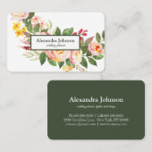 Carte De Visite Luxe de la feuille d'or moderne chic (Devant / Derrière)