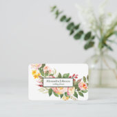 Carte De Visite Luxe de la feuille d'or moderne chic (Debout devant)