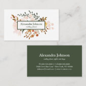 Carte De Visite Luxe de la feuille d'or moderne chic (Devant / Derrière)