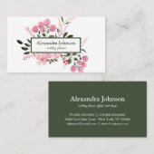 Carte De Visite Luxe de la feuille d'or moderne chic (Devant / Derrière)