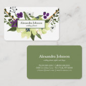 Carte De Visite Luxe de la feuille d'or moderne chic (Devant / Derrière)