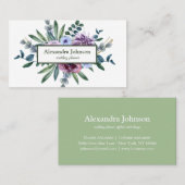 Carte De Visite Luxe de la feuille d'or moderne chic (Devant / Derrière)