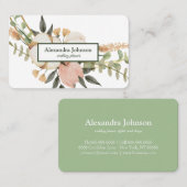 Carte De Visite Luxe de la feuille d'or moderne chic (Devant / Derrière)