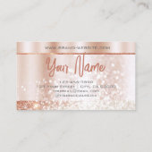 Carte De Visite Luxe Design Orange Cuivre Chic Rose Gold Frame (Dos)