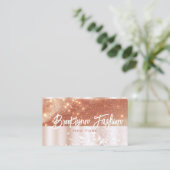 Carte De Visite Luxe Design Orange Cuivre Chic Rose Gold Frame (Debout devant)