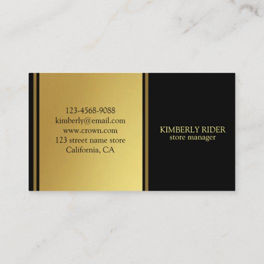 Carte De Visite Luxe d'or (Dos)