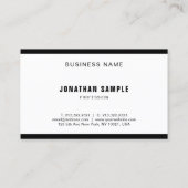 Carte De Visite Luxe élégant blanc noir moderne de conception (Dos)