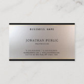 Carte De Visite Luxe élégant de modèle d'argent d'or de monogramme (Dos)