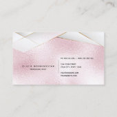 Carte De Visite Luxe Elegant Faces blanches en or rose (Dos)
