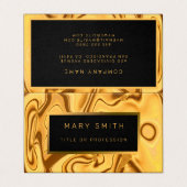Carte De Visite Luxe Elegant Marbre Or Plier Tente (Extérieur déplié)