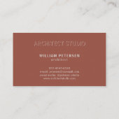 Carte De Visite Luxe élégant marron mat professionnel (Dos)