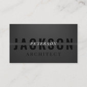 Carte De Visite Luxe élégant mat noir et gris QRcode (Devant)