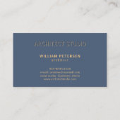 Carte De Visite Luxe élégant matte marine et or professionnel (Dos)