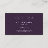 Carte De Visite Luxe élégant matte violet prum professionnel (Dos)