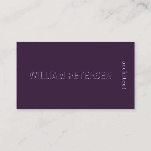 Carte De Visite Luxe élégant matte violet prum professionnel (Devant)