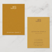 Carte De Visite Luxe élégant Monogrammed Premium Pearl Finish (Devant / Derrière)