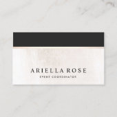 Carte De Visite Luxe Elegant noir et Marbre blanc (Devant)