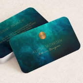 Carte De Visite Luxe élégante couleur vert foncé monogrammed