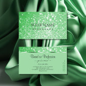 Carte De Visite Luxe Emerald Green Parties scintillant Étoiles lum