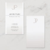 Carte De Visite Luxe Faux Argent tendance Créatif Monogram Plain (Devant / Derrière)