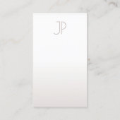 Carte De Visite Luxe Faux Argent tendance Créatif Monogram Plain (Dos)