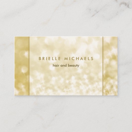 Carte De Visite Luxe FAUX Gold Bokeh Sparkle cheveux et beauté (Devant)