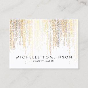 Carte De Visite Luxe Faux Gold Confetti Rain Motif Grand