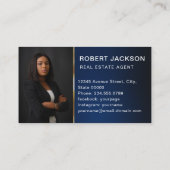 Carte De Visite Luxe Faux Golden Key Realtors Luxe Marine Moderne (Dos)