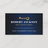 Carte De Visite Luxe Faux Golden Key Realtors Luxe Marine Moderne (Devant)