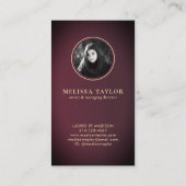 Carte De Visite Luxe Faux Gradient Violet et Bourgogne 2 Photos (Dos)